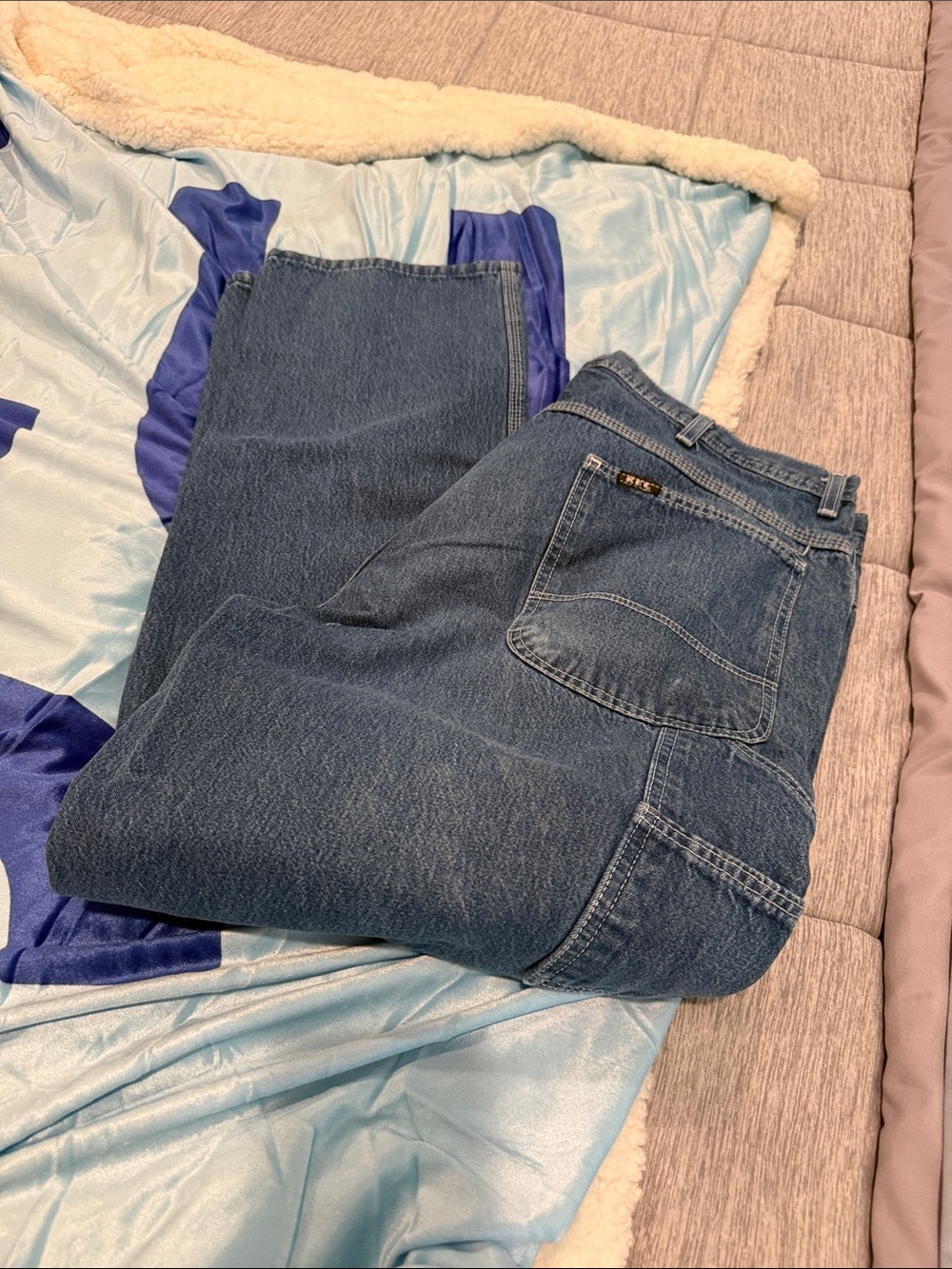 VINTAGE KEY Workwear Denim Jeans-Relaxed Fit Carpenter Style straight leg-40x32